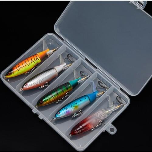 5PCS Whopper Plopper Fishing Lure Set 10CM 13G Topwater Popper Bait Rotating Tail Artificial Wobblers Lures Fishing Tackle Pesca