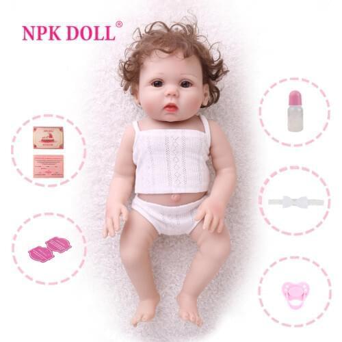 NPKDOLL Reborn Baby 18 Inch Full Vinyl Lifelike Toys For Kids Infant Educational Bath Children Playmate Birthday Gifts