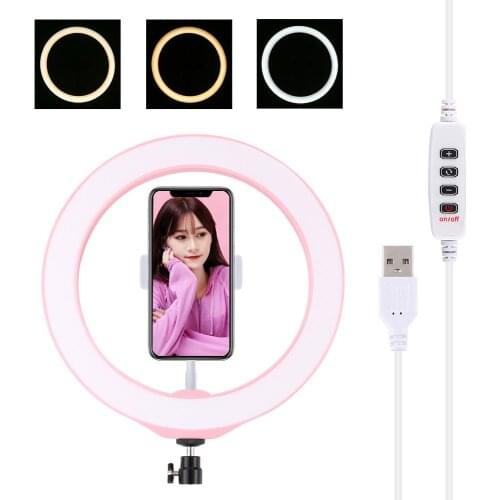 PULUZ 10/12 inch Dimmable Selfie LED Ring Light blogger Vlogging Youtube Video Light &Cold Shoe Tripod Ball Head &Phone Clamp
