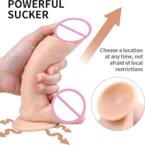 Realistic Dildo Anal Butt Plug Suction Cup Penis Toy Anal G Spot Masturbator Toy Flexible Cock Vagina Anal Butt Plug