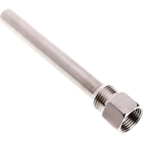 Stainless Steel Thermowell 1/2" NPT Threads 130mm Long For Temperature Sensors L15