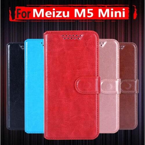 Luxury PU Leather Flip Case For Meizu M5 Mini 5.2 Inch Wallet Stand Leather Case Cover On Meizu M5 Mini 5.2 Inch