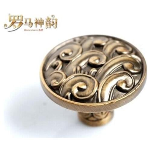 Single Hole Antique Bronze Color Cabinet Knob and Furniture Hardware,Drawers Pull and Handle Diameter 35 mm