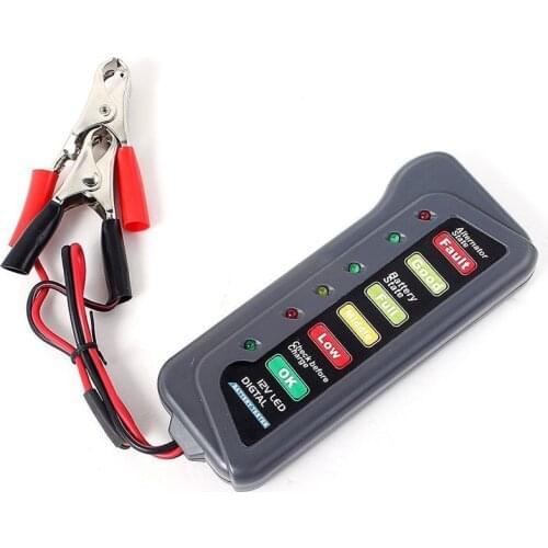 Original Ancel 12V Car Digital Battery Checker Tester Alternator 6 LED Lights Display Car Auto Battery Tester For Car Motorcycle