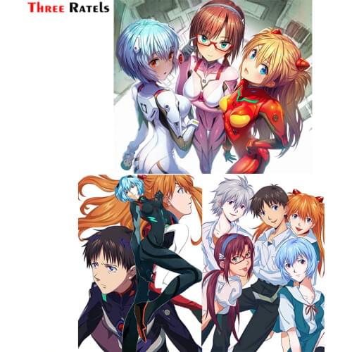 Three Ratels F350 Ayanami Anime Makinami Car Anti Scratch Film Waterproof Skateboard Luggage Guitar Laptop Gift Stickers