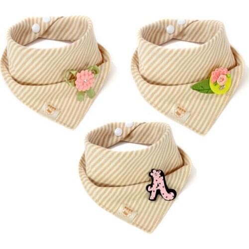 Y281 Free shipping triangle burp the baby bib colored cotton cloth baby wipes the saliva towels double-sided buckle color mix