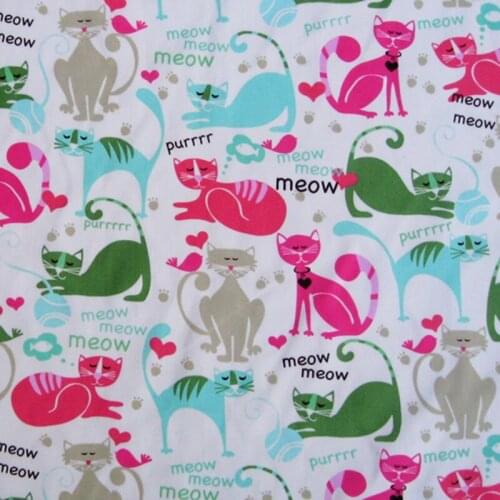 061 - Cotton Fabric for Handmade, Textile,Cloth, - Lovely Cats