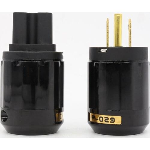 1pair New Brass P-029 & C-029 US Power Plug connector