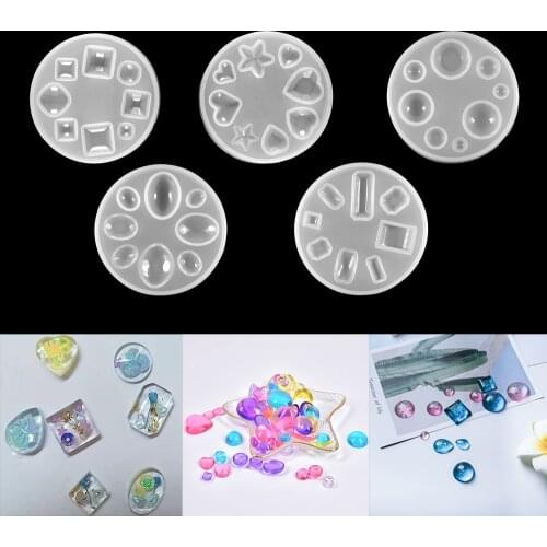 1Pcs 3D Geometry Heart Shape Pendants Resin Casting Mould Square Silicone Mold for DIY UV Epoxy Molds Craft Jewelry Making Tool