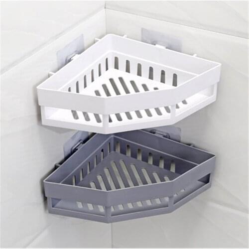 1PC Traceless Plastic Bathroom Kitchen Storage Rack Organizer Shower Shelf Bathroom Basket Holder Bathroom Accessories