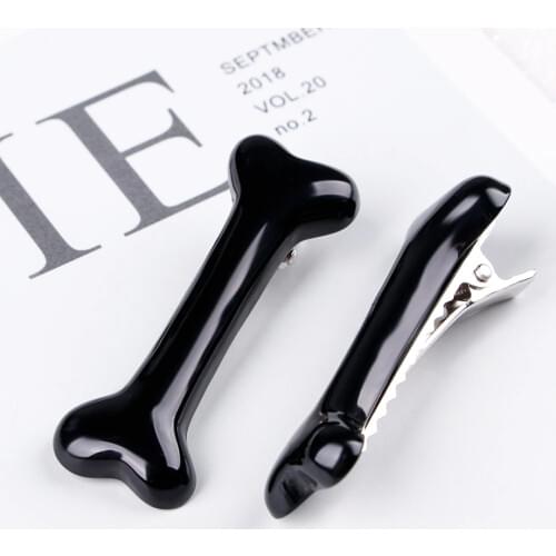 2pcs Vivid White Dog Bone Hair Pin Hairclips Lovely Side Band Clips Hairpin Barrettes for Women Ladies Headwear Hair Accessories