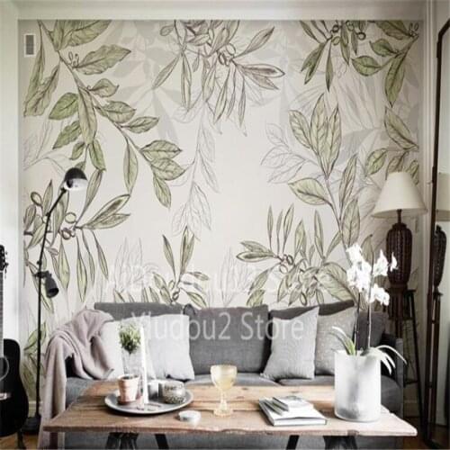 Milofi custom 3D wallpaper mural Southeast Asian plant living room small fresh leaf bedroom background wall decoration painting