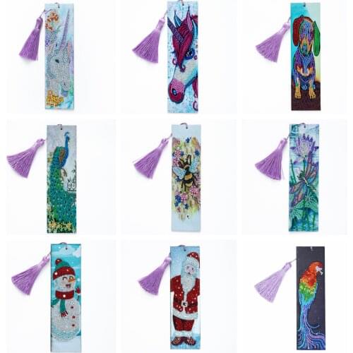 5D Diamond Painting Bookmark DIY Diamond Mosaic Embroidery Cute Animal Pattern Notebook Bookmark Kids Handmade Craft