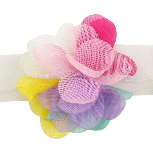 60 Pieces/lot) 50mm Width Colourful Petal Chiffon Lace Fabric Webbing Decoration Love Gift Ribbons Crafts