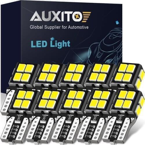 AUXITO 10pcs W5W T10 2825 LED Canbus Bulb Car Side Marker Lights License Plate Lamp for Hyundai Solaris Accent Tucson Creta Kona