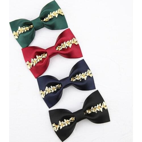 Free shipping new fashion casual mens male Original metal accessories bow tie men women wedding groom groomsmen gold plated