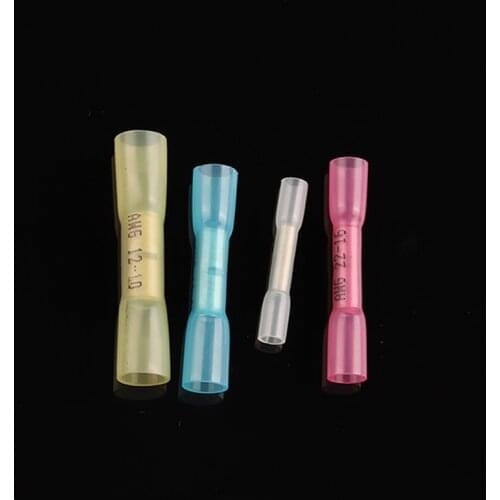 BHT Nylon Butt Splice Universal Terminals Block Wire Connector Crimp Terminal Waterproof Insulated Heat Shrink Sleeve 16-14AWG
