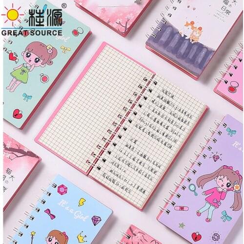 200 Pages Journal Spiral Sketch Book Blank/Grid/Lines/Dot Page Cartoon Cover Metal Spiral Bound Artist Sketch Pad (12PCS)