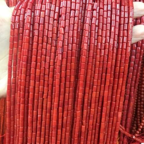 Column shape Natural Stone coral beads isolation beads DIY for bracelet necklace semi-finished loose beads Beaded accessories