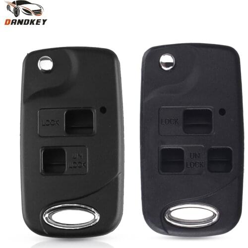 Dandkey 2/3 Button Flip Remote Car Key Shell For Toyota Land Cruiser For Lexus GX470 RX350 ES300 Key Fob Case Cover TOY48 Blade