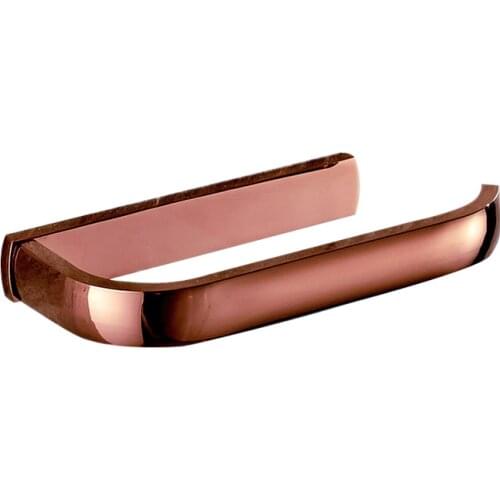 Rose gold Solid Brass Toilet Paper Holder Luxury Simple Polished Wall Mounted Tissue Box Roll Holder Bathroom Accessories