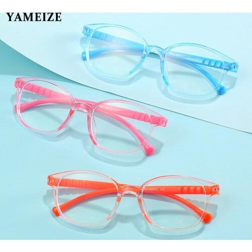 YAMEIZE Round Frame Anti Blue Light Glasses For Kids Optical Frame Computer Eyeglasses Transparent Lenses Children Eyewear UV400