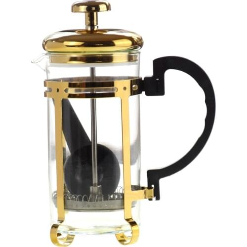Ecocoffee Stocked Eco-friendly Fda Lfgb 350 French Presses Eco Coffee French Press Slivery /gold Plunger Coffee Makers