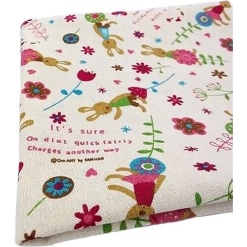 Printed Cotton Linen Fabrics Tablecloths Cushion Pillow Linen Fabric For Sewing Textiles Curtain Cloth Quilting meter fabric