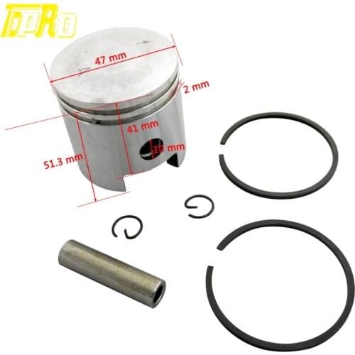TDPRO 47MM Piston Pin Ring Kit New Piston Rings Set For 2 Stroke 50cc 66cc 80CC Engine Car Motorized PitBike Bicycle Scooter ATV