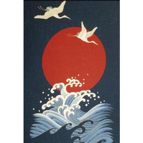 Flying Red-crowned Crane Art Film Print Silk Poster Home Wall Decor 24x36inch