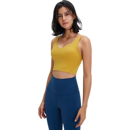 Summer U-Back Vest Soft Workout Gym Yoga Bras Sports Tank Top Women Padded Athletic Running Fitness Sport Crop Tops Brassiere