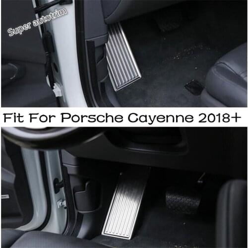 Lapetus Left Foot Rest Footrest Pedal Protection Panel Cover Bezel Cover Kit Stainless Steel Fit For Porsche Cayenne 2018 - 2021