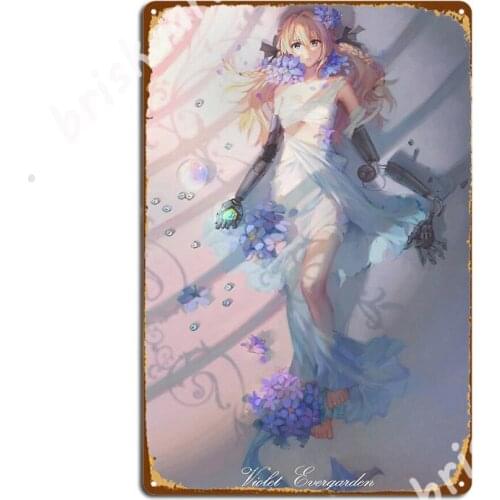 Violet Evergarden Metal Signs Plaques Printing Mural Club Party Tin sign Posters