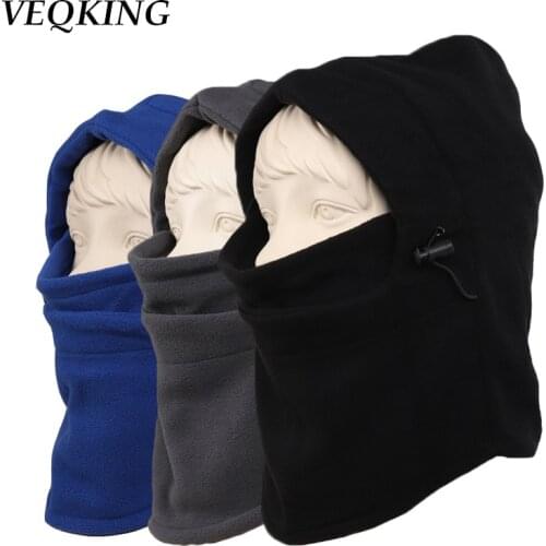 VEQKING Mens Windproof Hiking Caps,Winter Warm Thermal Fleece Balaclava Face Mask,Ski Bike Motorcycle Neck Warmer Camping Hats