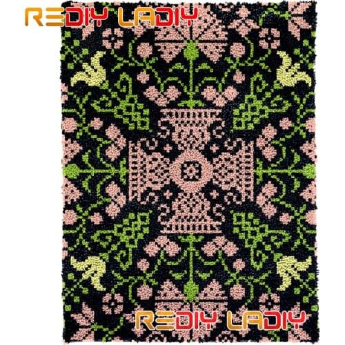 Latch Hook Rug Kits Mandala Plush Wall Hangings DIY Carpet Rug Chunky Yarn Arts Cushion Crocheted Floor Mat Hobby & Crafts