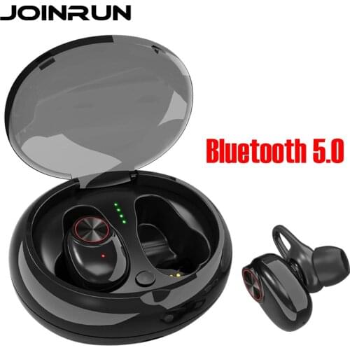 JOINRUN Earphone Bluetooth 5.0 Headset Wireless Earbud with Handsfree Stereo Music QI-Enabled With Charging Box IPX5 Waterproof