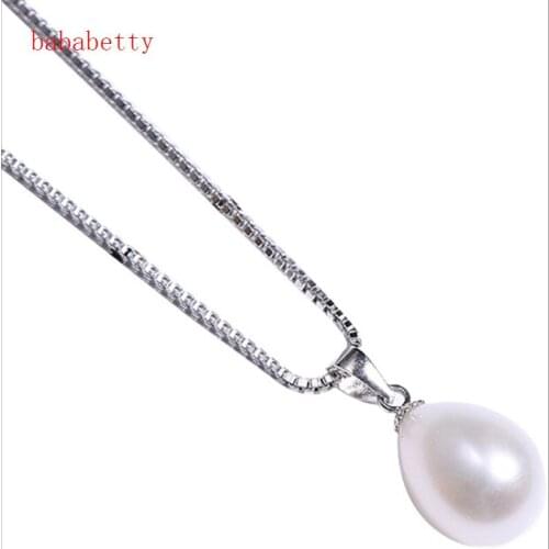 New wholesale 8-11mm AAA Freshwater pearl pendant Tibetan silver chain necklace