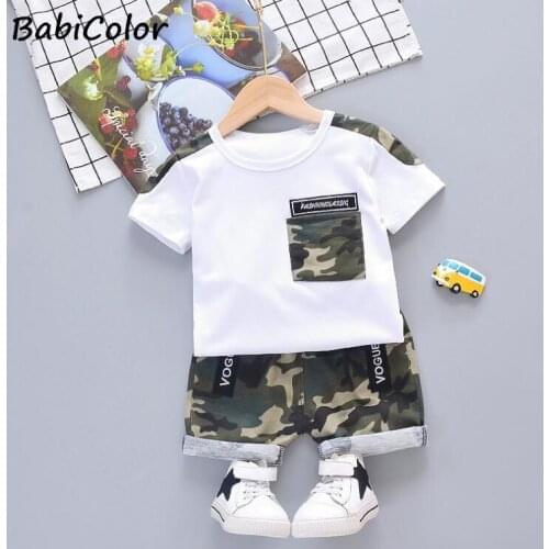 Baby Girl Clothes Summer Newborn Baby Boys Outfits Set T-shirt+shorts Baby Kids Two Piece Suit Boys Clothing