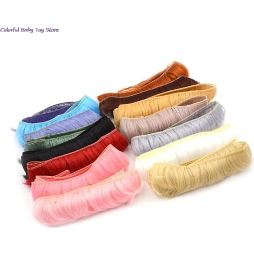 5x100cm Natural Brown Black Khaki Color Wig Hair For 1/3 1/4 SD Doll Wig Newest Doll Short Curly DIY Fringe Hair