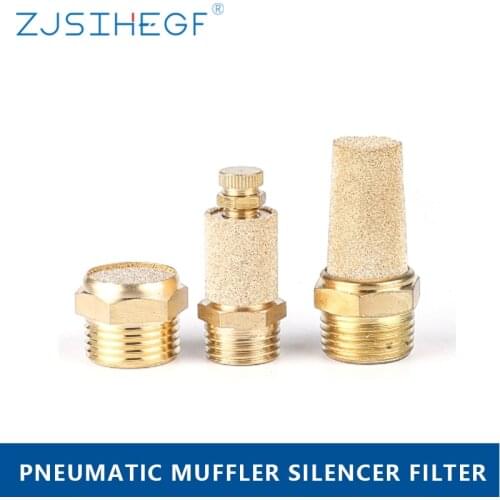 Pneumatic-Exhaust-Muffler-Silencer 1/8 1/4 3/8 1/2 BSP Male Thread For Air Noise Brass Adjustable Long Short BSL M5