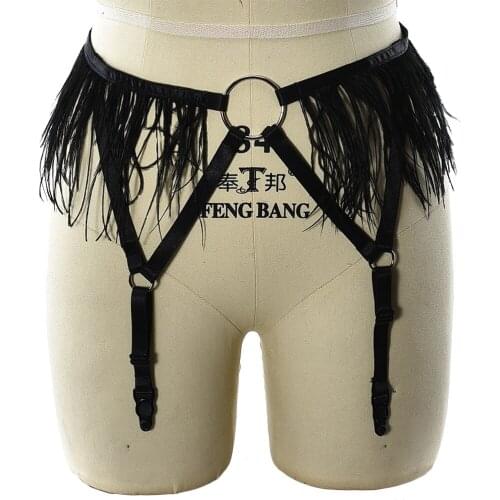 Garter Belt Black Body Harness Belt Pastel Goth Hollow Sexy Lingerie Bondage Body Cage Leg Harness Stockings Cinta Liga Garter