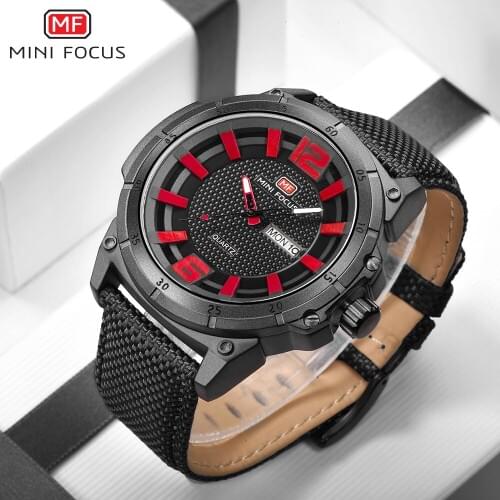 MINI FOCUS Casual Men Watches Men Waterproof Sports Watch men Nylon Strap Military Fashion Quartz Wrist Watch relogio masculino