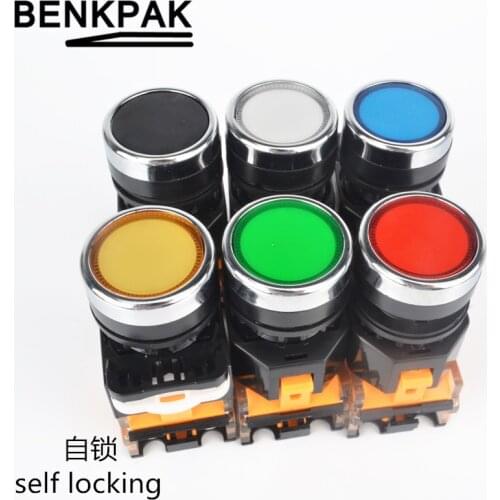 22mm self locking push button switch 1NO+1NC