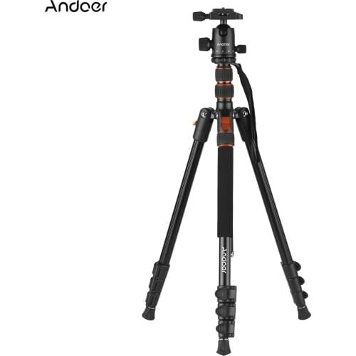 Andoer 2-in-1 Photography Tripod Monopod Stand 200cm/78.7in Max. Height 5kg Load Aluminium Alloy 360° Rotatable Ball Head