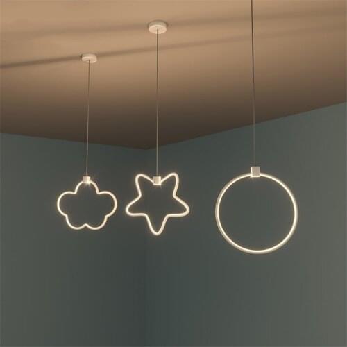 Nordic Clouds Stars Restaurant Small Pendant Lamp Childrens Bedside Bedroom Bar Hanging Lamp Dining Room Corridor Pendant Light