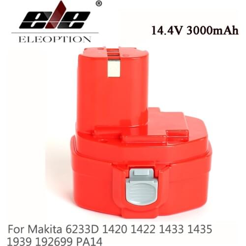 14.4V Ni-MH 3000mAh Replacement Power Tool Battery for Makita 14.4V Battery 1420 1422 1433 1434 1435 192699-A & 2.0Ah NI-CD