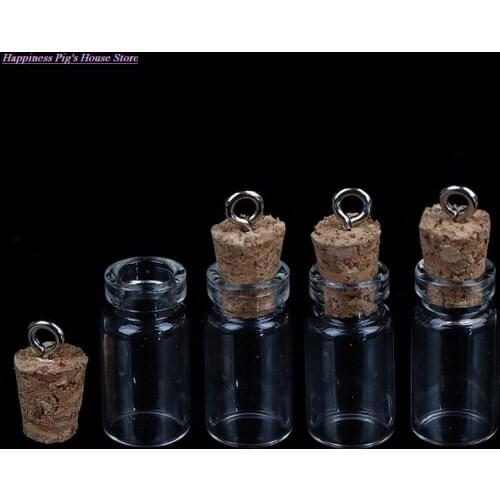 10Pcs Mini Glass Bottles Small Vials Cork Glass Jars Multi Usage Cork Wish Glass