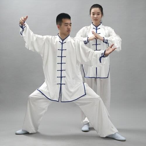 Unisex Traditional Chinese Clothing Spring Autumn Long Sleeve Martial Arts Kung Fu Uniform Suit Tai Chi Moring Exercise Clothing
