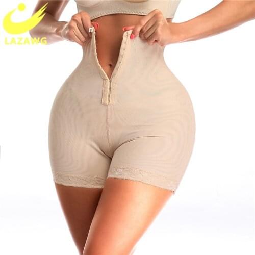 LAZAWG S-6XL Slim Shapewear Tummy Control Panties High Waist Trainer Women Body Shaper Lift Up Butt Lifter with Hooks Plus Size