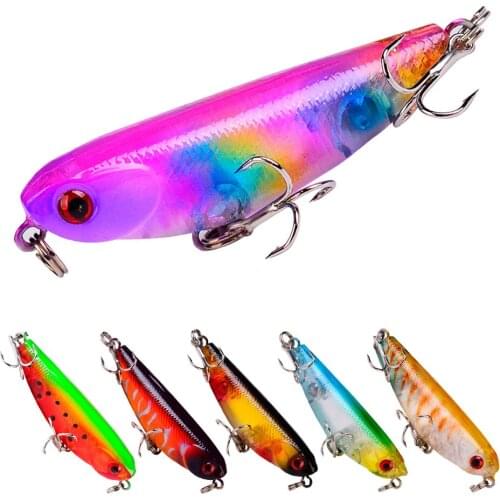 1PCS 57MM 4.5G Floating Water Bait Pencil Lure Artificial Bait 3D Fisheyes Pesca Pike Bass Fishing Hard Lures